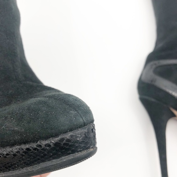 - Jimmy Choo Suede & Snakeskin Stiletto Boots 38.5 - Picture 5 of 10